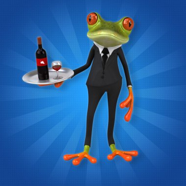 Kurbağa holding şarap 