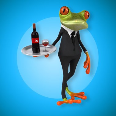 Kurbağa holding şarap 