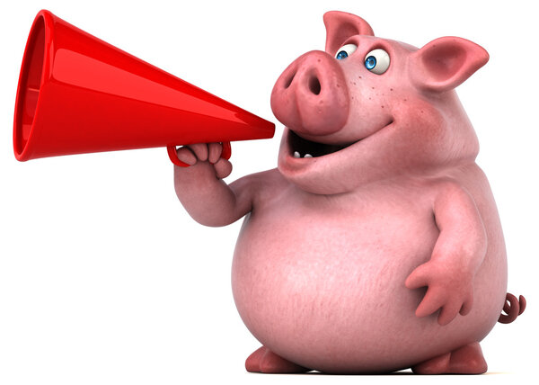 pig holding mouthpier
