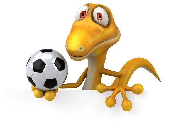 Lizard holding ball — Stock Photo, Image