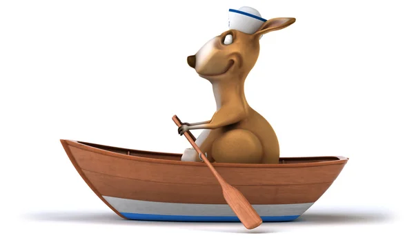 有趣的袋鼠划船 — 图库照片