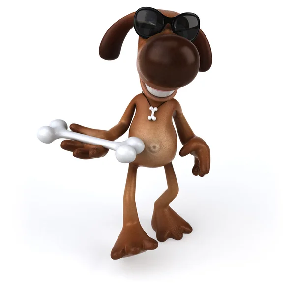 Oyunculuk köpek holding kemik — Stok fotoğraf