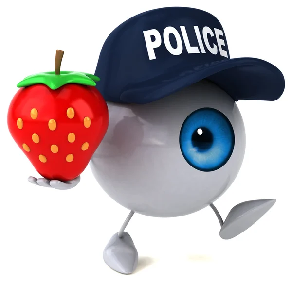 Eye holding strawberry — Stock Photo, Image