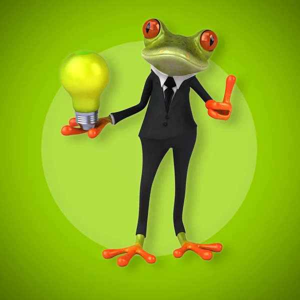 Frog innehav glödlampa — Stockfoto