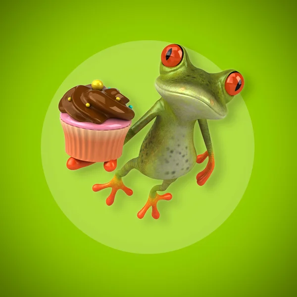 Frog anläggning cuocake — Stockfoto