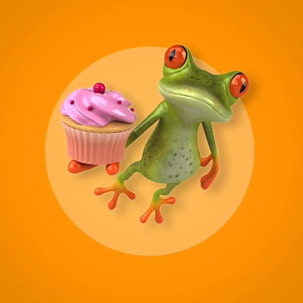 Žába hospodářství cuocake — Stock fotografie
