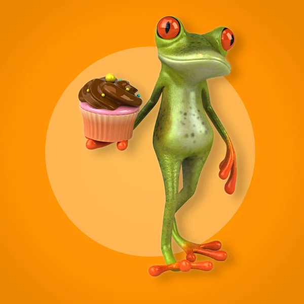 Žába hospodářství cuocake — Stock fotografie