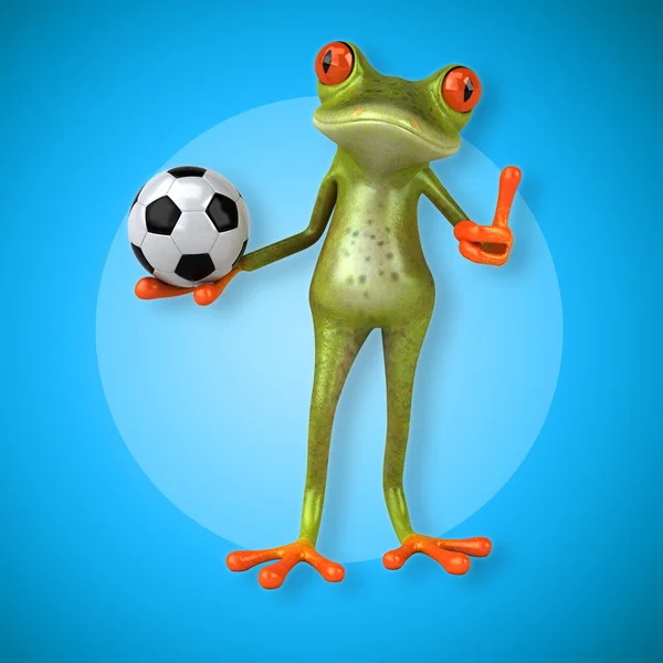 青蛙抱球 — 图库照片