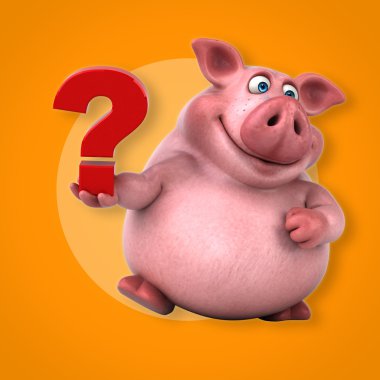 domuz holding soru işareti