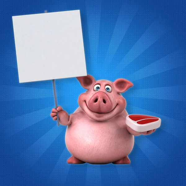 돼지 보유 카드와 고기 — 스톡 사진