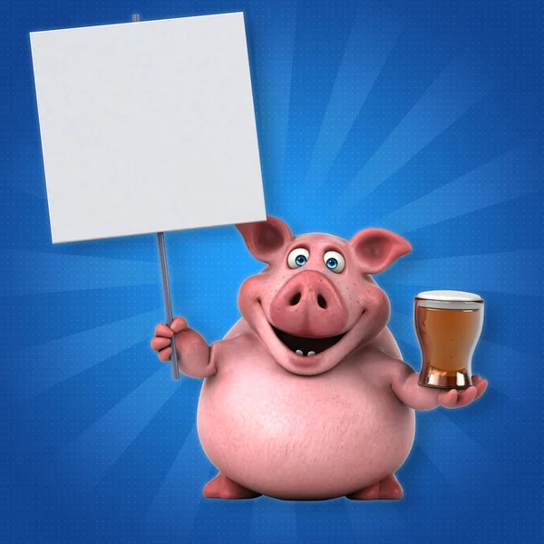 Carte de détention de porc et bière — Photo