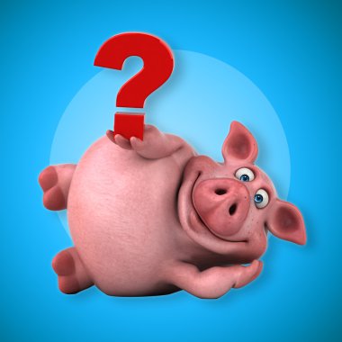 domuz holding soru işareti