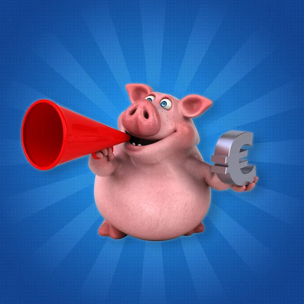 Euro simgesi tutan domuz — Stok fotoğraf