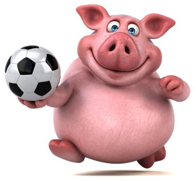 Komik domuz holding topu 