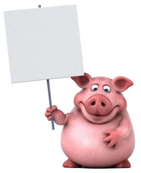 Pig holding card — Stock Photo, Image