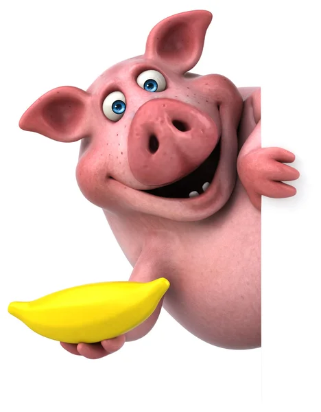 Carte de détention de porc et banane — Photo