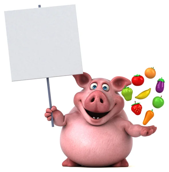Cartão de porcos e frutas e produtos hortícolas — Fotografia de Stock