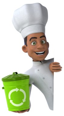 çöp sepeti tutan Şef
