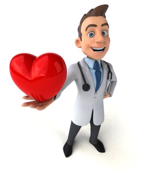 Doktor kalbi tutuyor.