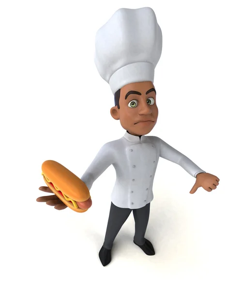 Chef holding hotdog — Stock Photo, Image