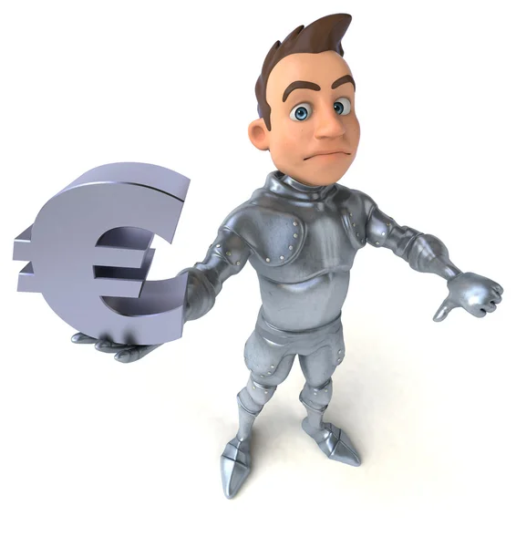 Knight holding euro sign — Stock Photo, Image