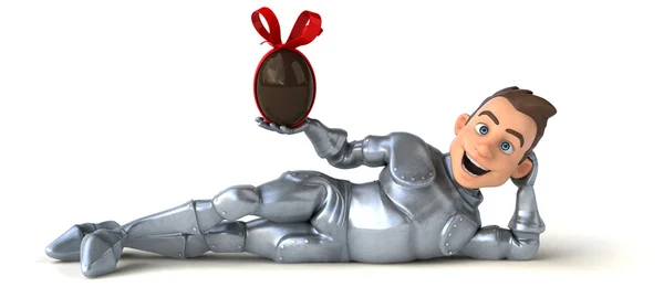 Knight holding easter egg — Stock Photo, Image