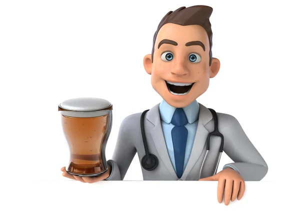 Cartão médico e cerveja — Fotografia de Stock