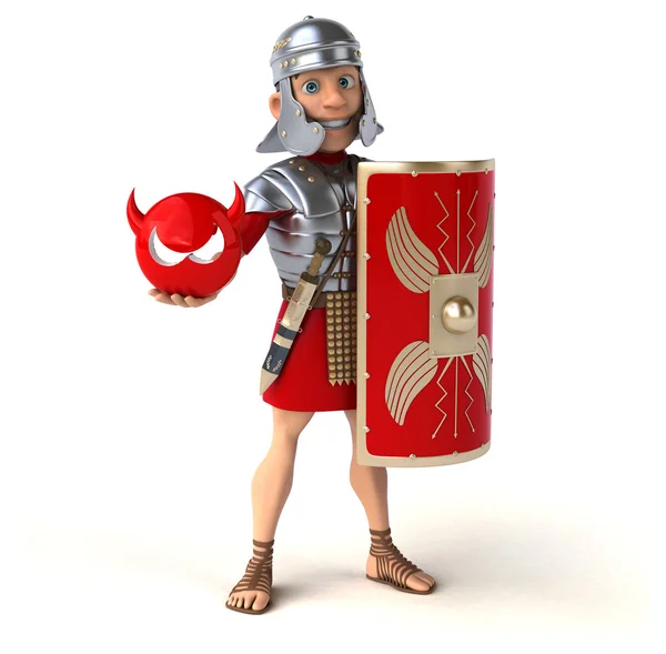 Roman soldier holding evil sign — Stock Photo, Image