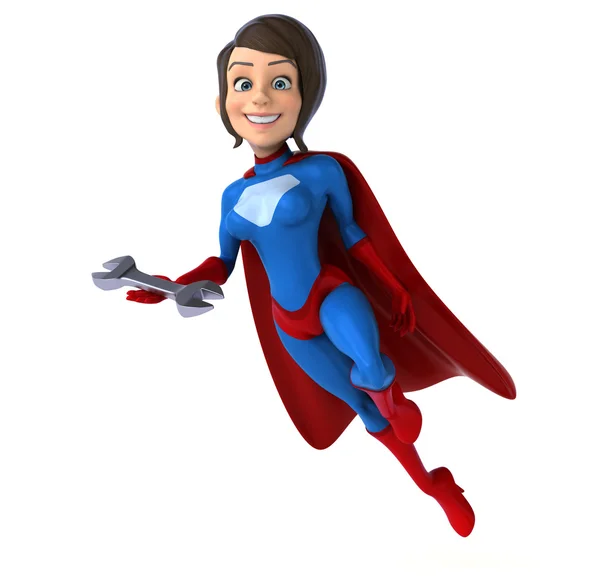 Wanita super memegang alat — Stok Foto