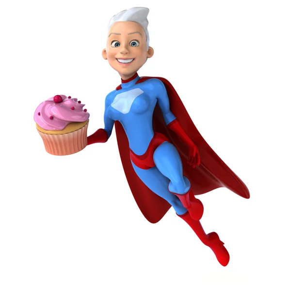 Woman holding cupcake — Stock Photo, Image