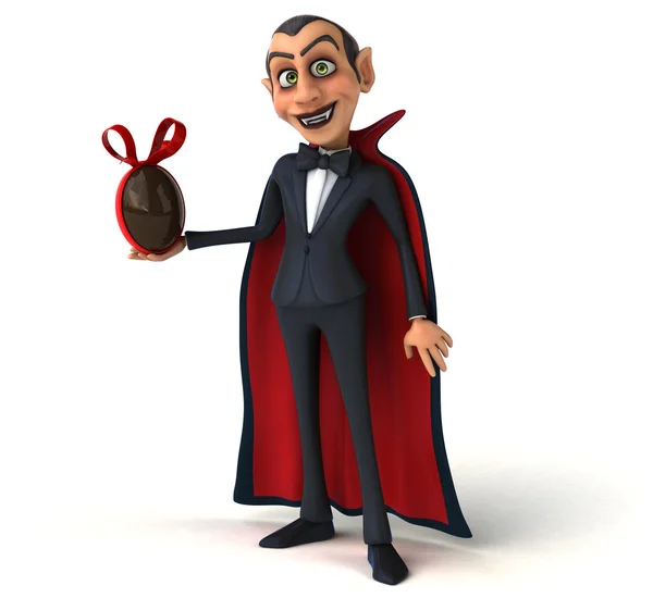 Funny Vampire holding gift — Stock Photo, Image