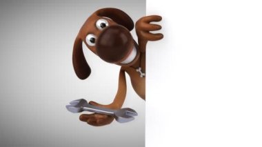 komik köpek holding İngiliz anahtarı