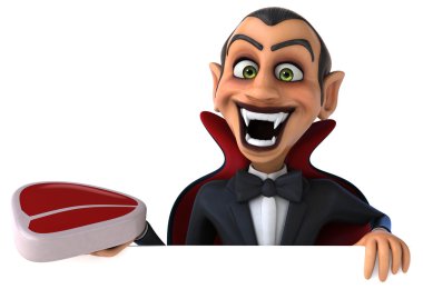 komik vampir holding et   