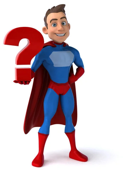 Superhero holding  question mark — Stock Photo, Image