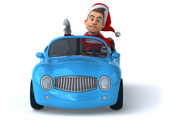Santa claus jazdy samochodem — Zdjęcie stockowe