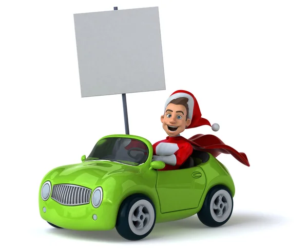 Santa claus driving car — стоковое фото