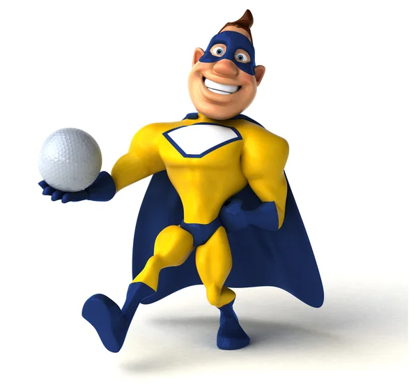 Super-herói segurando bola — Fotografia de Stock