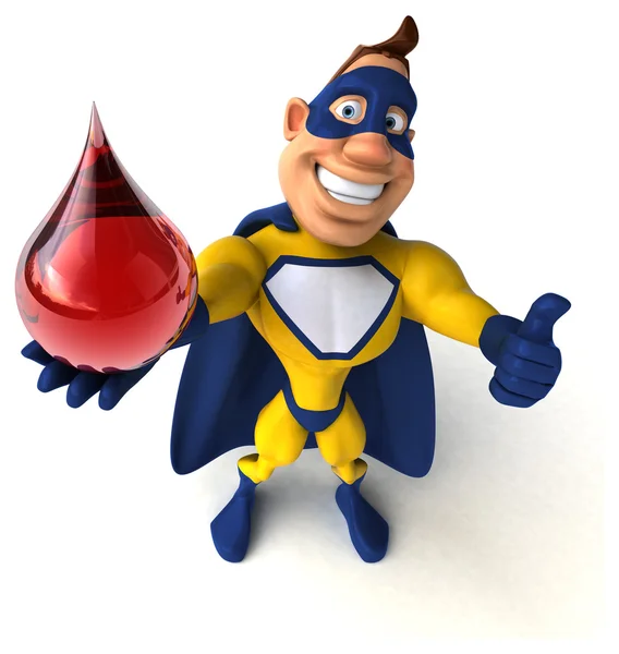 Superhéroe sosteniendo gota de sangre — Foto de Stock