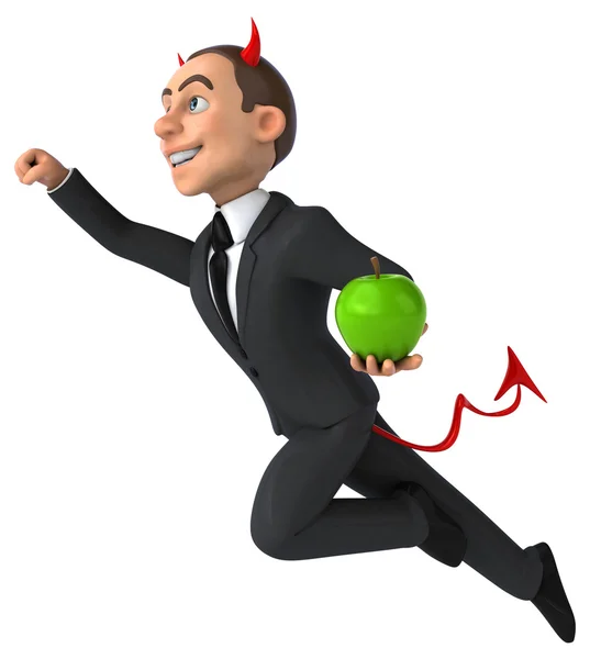 Affärsman holding apple — Stockfoto