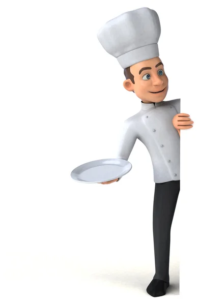 Chef segurando prato — Fotografia de Stock