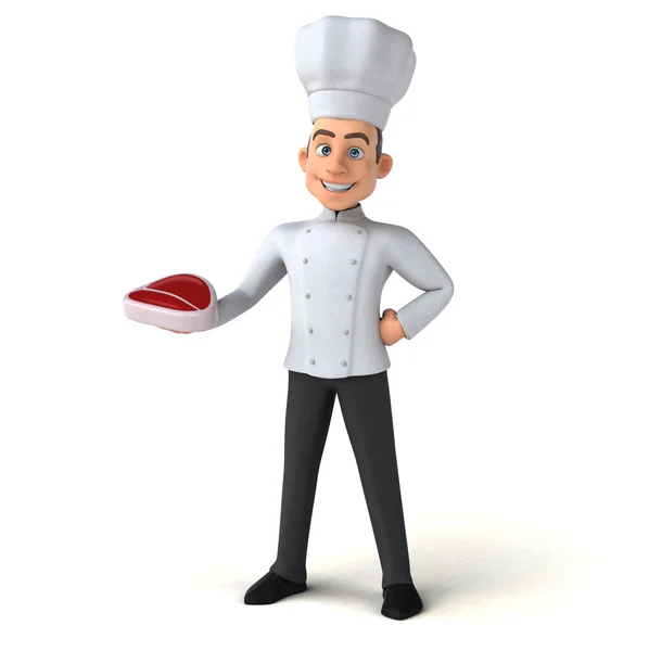 Шеф-кухар тримає шматочок м'яса — стокове фото