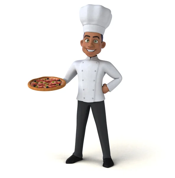 Chef-kok bedrijf pizza — Stockfoto