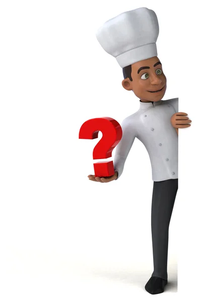 Chef holding question mark — Stock Photo, Image