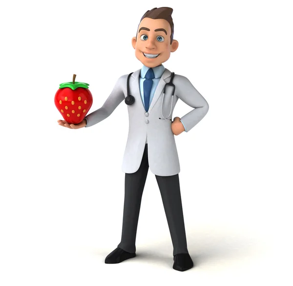 Doctor holding strawberry — Stock Photo, Image