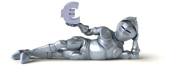 Knight with euro money sign — Stock Photo, Image