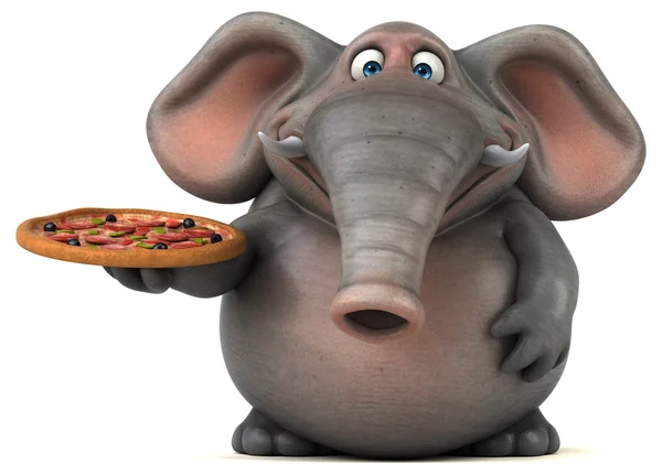 Elefante sosteniendo pizza —  Fotos de Stock