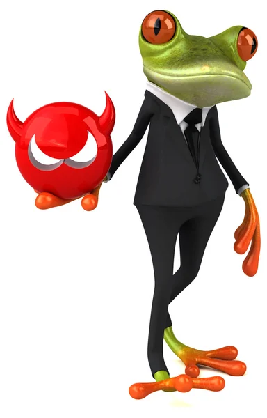 Frog holding antivirus sign — Stock Photo, Image