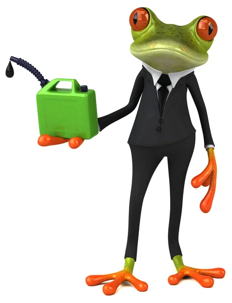 Frog holding oil — Stock Photo, Image