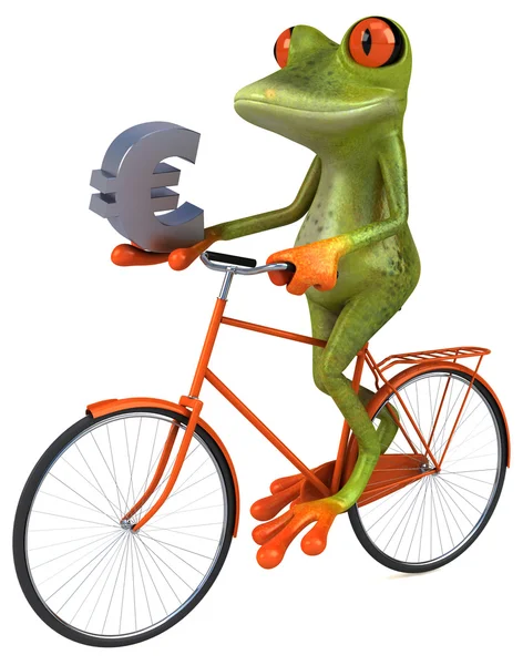 Frog holding euro sign — Stock Photo, Image