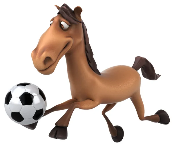 Horse holding ball — Stock Photo, Image